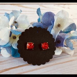 Red glitter studs